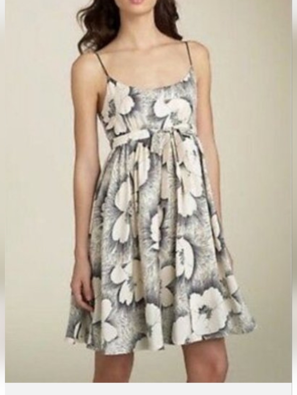 Plenty Frock By Tracy Reese 100% Silk Size 4 Floral Spaghetti Strap Sun dress